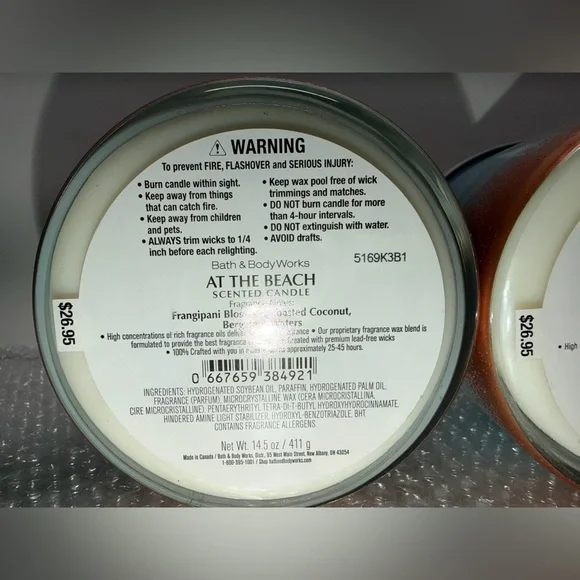 Bath & Body Works Candles Large At The Beach X2 - Picture 4 of 10